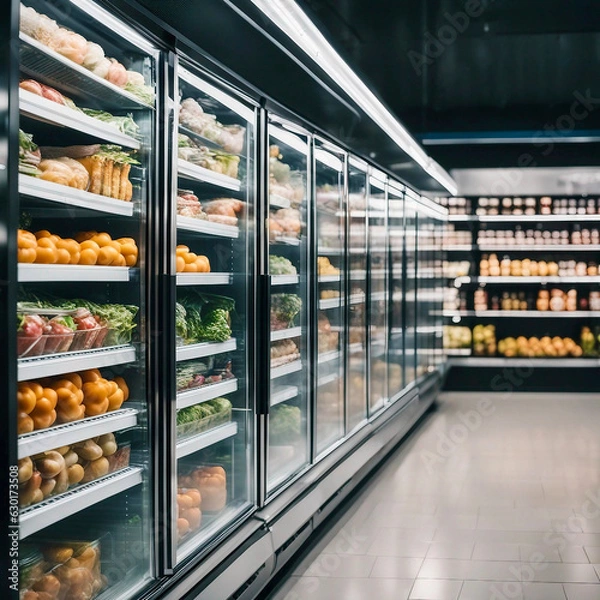 Obraz Abundant Freshness: Discovering the Produce Section of a Modern Supermarket, Generative AI