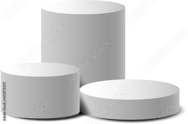 Fototapeta White studio background with 3d podium for product display vector illustration