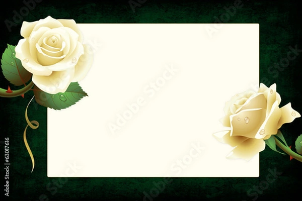 Fototapeta Стилизованный свадебный фон с розами