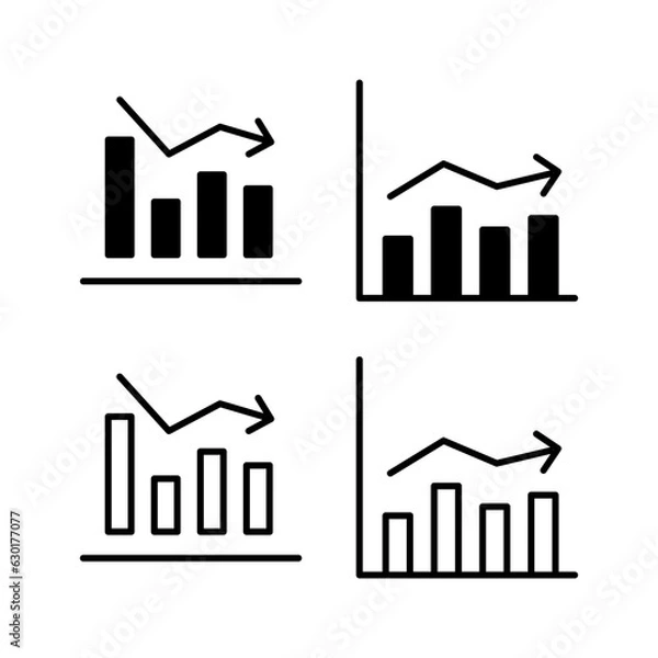 Fototapeta Growing graph Icon vector. Chart icon. Graph Icon