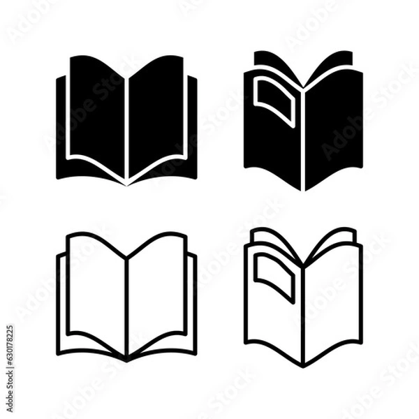 Fototapeta Book icon vector. Open book vector icon.