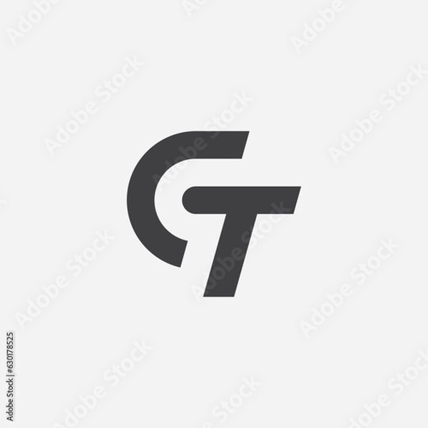 Fototapeta CT or GT letter logo design
