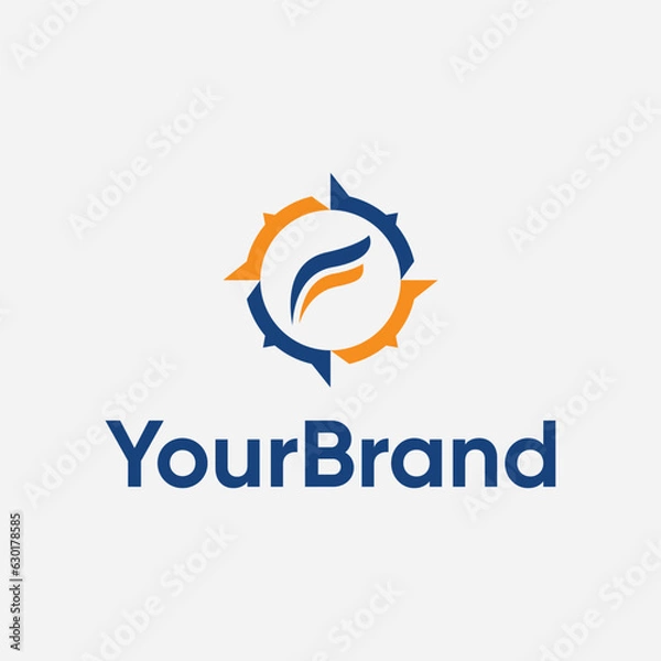 Obraz compass logo with letter F