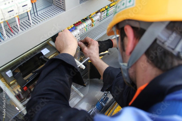 Fototapeta Power connection worker