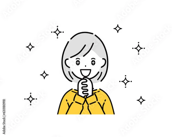 Obraz 感激する女性のイラスト