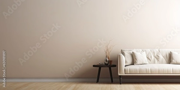 Fototapeta Modern living room interior design with stylish furniture. Luxury home with sofa and armchair. Stylish living room decoration in house