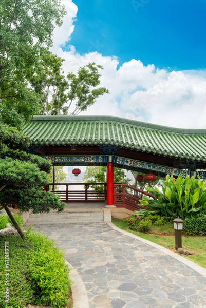 Fototapeta Corridor of classical architecture in China