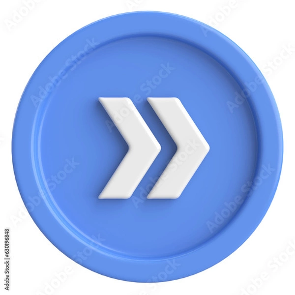 Fototapeta Next button. Continue button. 3D illustration.