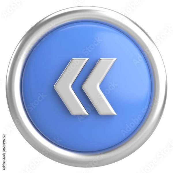 Fototapeta Previous button. Back button. 3D illustration.