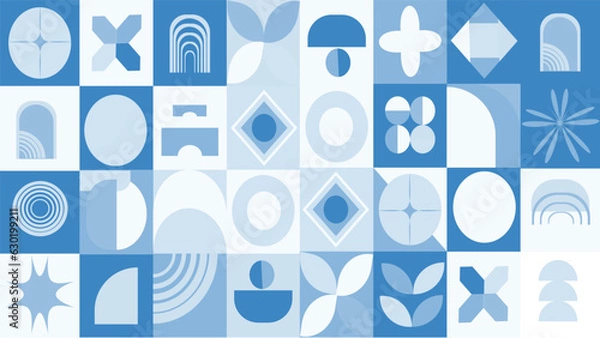 Fototapeta Trendy Neo geometric pattern, vector background. Geometry abstract print design. Op art, neo geometry, bauhaus.