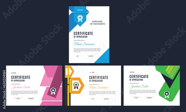 Obraz Certificate template awards diploma background layout