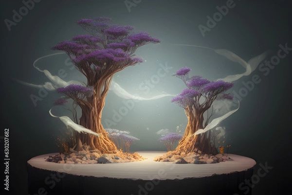 Fototapeta tree with roots. Generative ai