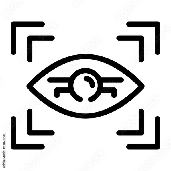 Fototapeta eye recognition Line Icon