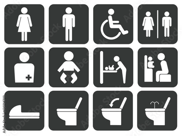 Obraz トイレのアイコンセット