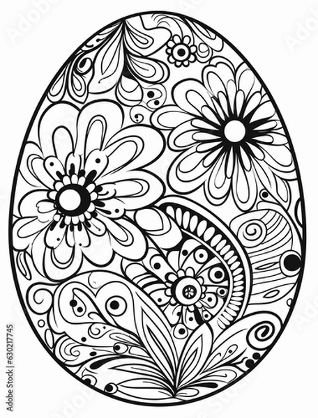 Fototapeta イースターの卵の塗り絵　Generative AI