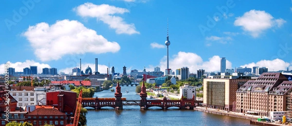 Fototapeta zdjęcie lotnicze berlin skyline