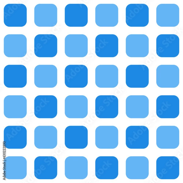 Fototapeta Blue rounded square pattern. Rounded square vector pattern. Seamless geometric pattern for clothing, wrapping paper, backdrop, background, gift card.