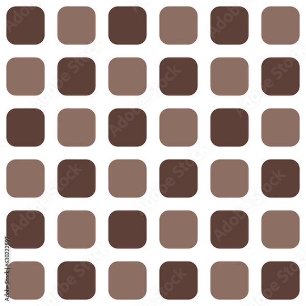 Fototapeta Brown rounded square pattern. Rounded square vector pattern. Seamless geometric pattern for clothing, wrapping paper, backdrop, background, gift card.