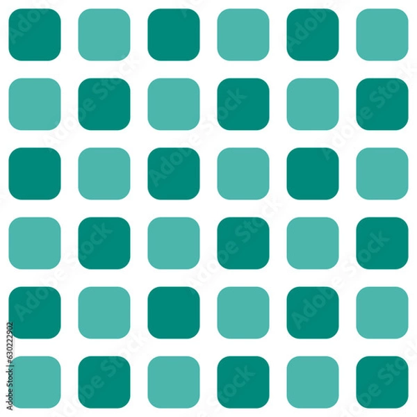 Obraz Green rounded square pattern. Rounded square vector pattern. Seamless geometric pattern for clothing, wrapping paper, backdrop, background, gift card.