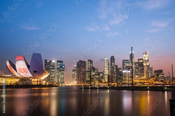 Obraz Singapur w nocy