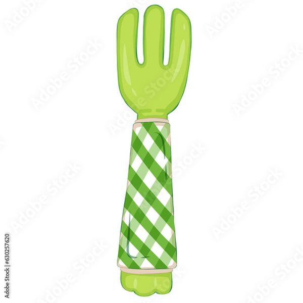 Fototapeta Green fork with check pattern 