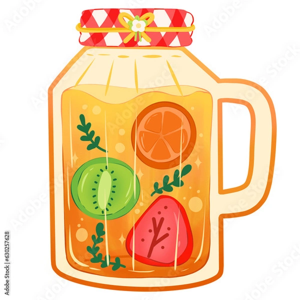 Obraz Jar with mix fruits juice for picnic, summer, and party 