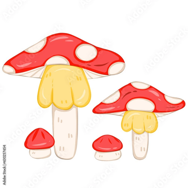 Obraz Four Red mushrooms 