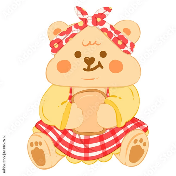 Obraz teddy bear with bread 