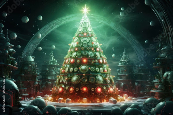 Fototapeta Christmas and New Year Background, Render style, Holiday, Concept background for greeting card.