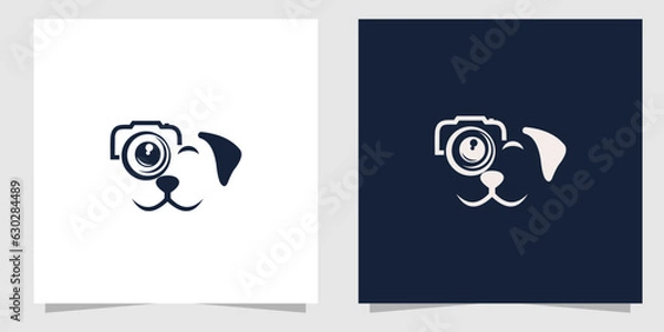 Obraz dog with camera logo design