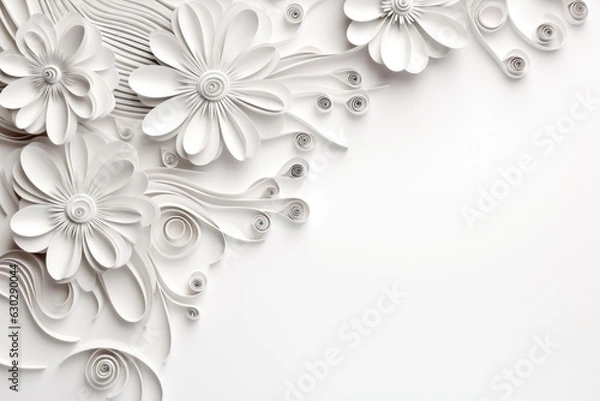 Fototapeta Quilling craft, handmade festive decoration with paper circles. Cut from paper by handmade.	
