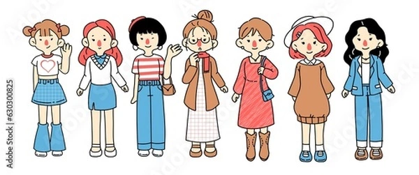 Fototapeta Minimalistic Woman Fashion Illustration on white background