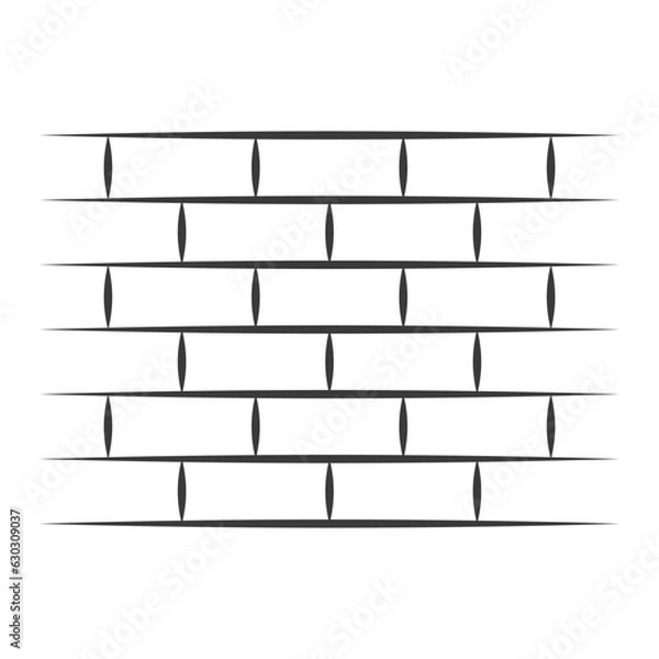 Fototapeta Brick wall line icon isolated on white background.Vector illustration.