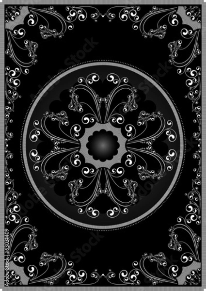 Fototapeta White frame with calligraphic ornament