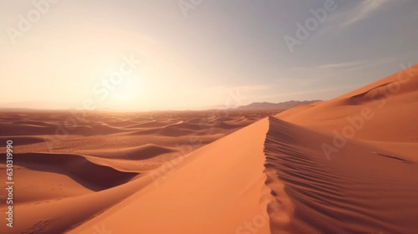 Obraz desert sunset with smooth white sand background landscape,.feeling relaxing and clam representing concept of beautiful nature theme
