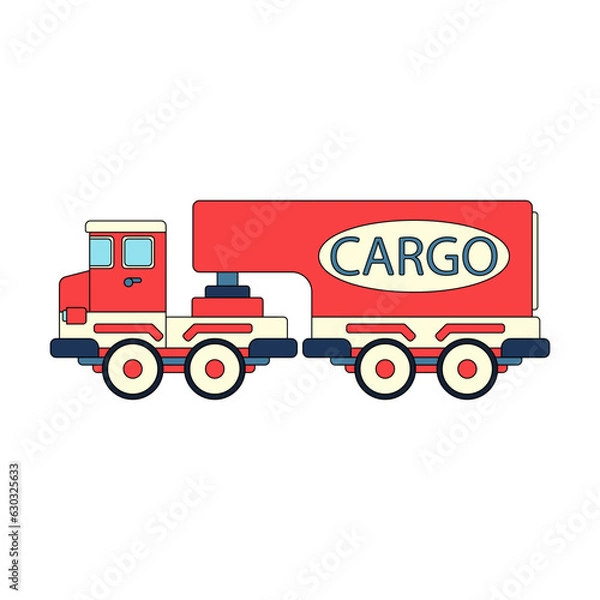 Obraz Color vector icon with toys car, truck. Engaging and interactive toys that spark creativity and imagination. Designed for kids. Encourage playtime and ignite the joy of discovery with children's toys.