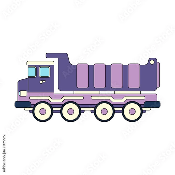 Obraz Color vector icon with toys car, truck. Engaging and interactive toys that spark creativity and imagination. Designed for kids. Encourage playtime and ignite the joy of discovery with children's toys.