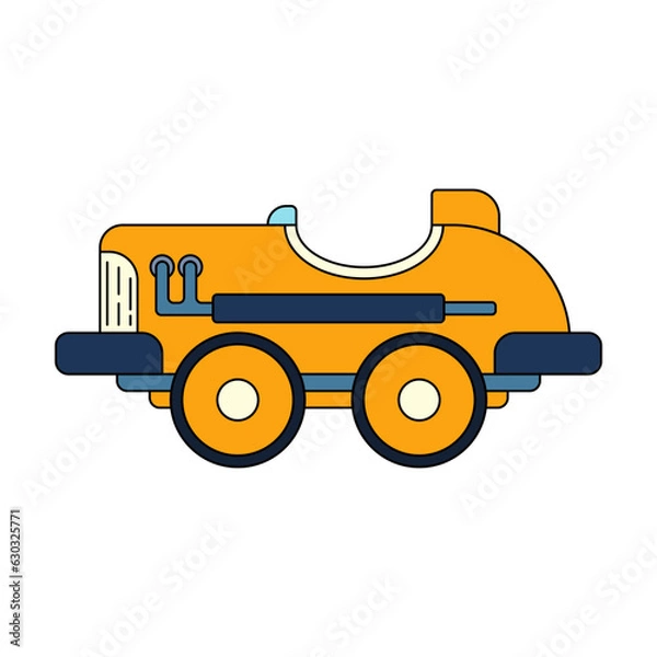 Obraz Color vector icon with toys car. Engaging and interactive toys that spark creativity and imagination. Designed for kids. Encourage playtime and ignite the joy of discovery with popular children's toys