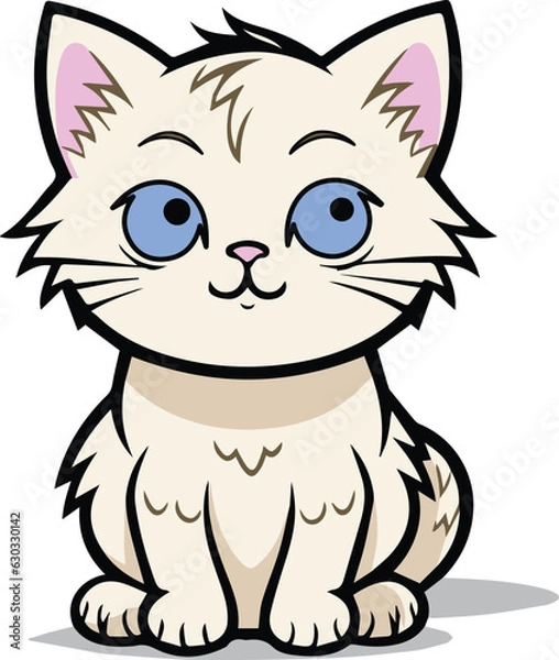 Obraz Cute outline cat, coloring book