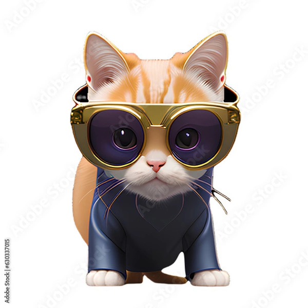 Fototapeta cat with sunglasses_generated ai