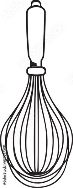 Fototapeta Vector doodle wire whisk icon in vector. hand drawn wire whisk icon in vector