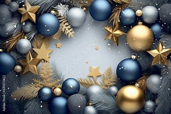 Fototapeta Christmas Background with Copyspace made with generative AI