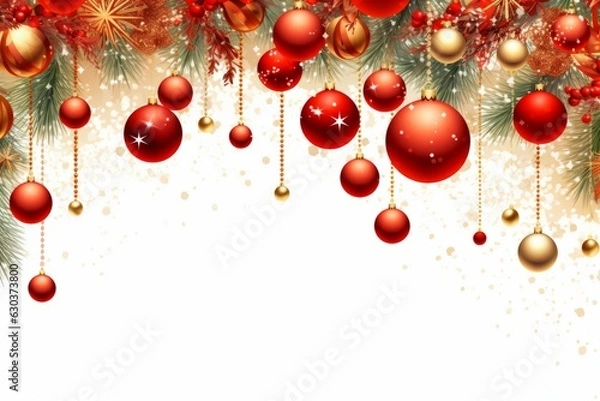 Fototapeta Christmas Background with Copyspace made with generative AI