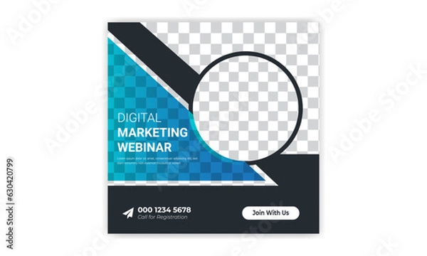 Obraz Social media post banner design. Instagram post template. Digital marketing social media post design.