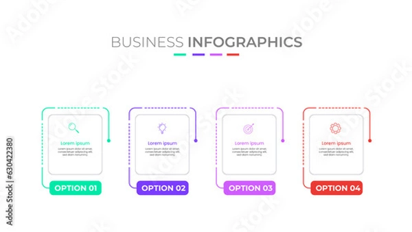 Obraz Vector Infographic design with icons and 4 options or steps. Infographics for business concept.