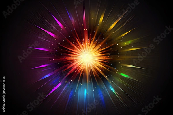 Fototapeta IA Generative Psychedelic coloured light glow