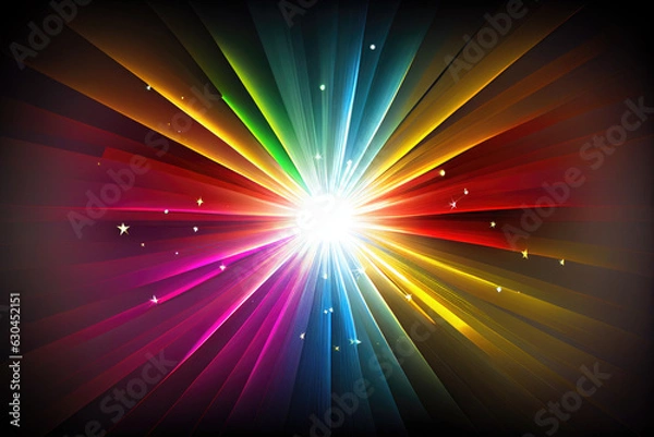 Fototapeta IA Generative multi-coloured flash of light, psychedelic background
