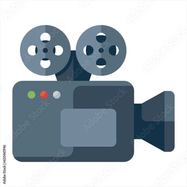 Fototapeta Filmography at a Glance: Video Camera Movie Icon.video camera icon symbol vector illustration isolated on white background.Action! Movie Camera Symbol for Dynamic Design