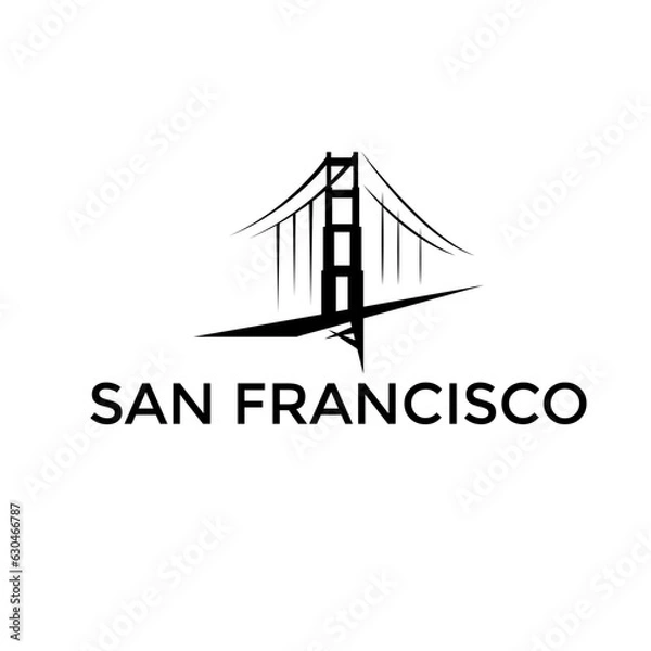 Fototapeta golden gate bridge in san francisco vector design illustration.