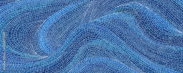 Obraz Mosaic art waves texture, vector background